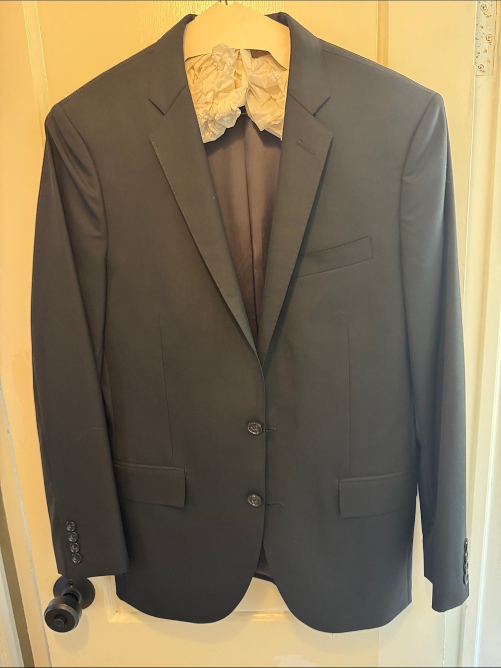 J. Crew Men's Black Two-Button Notch Lapel Blazer